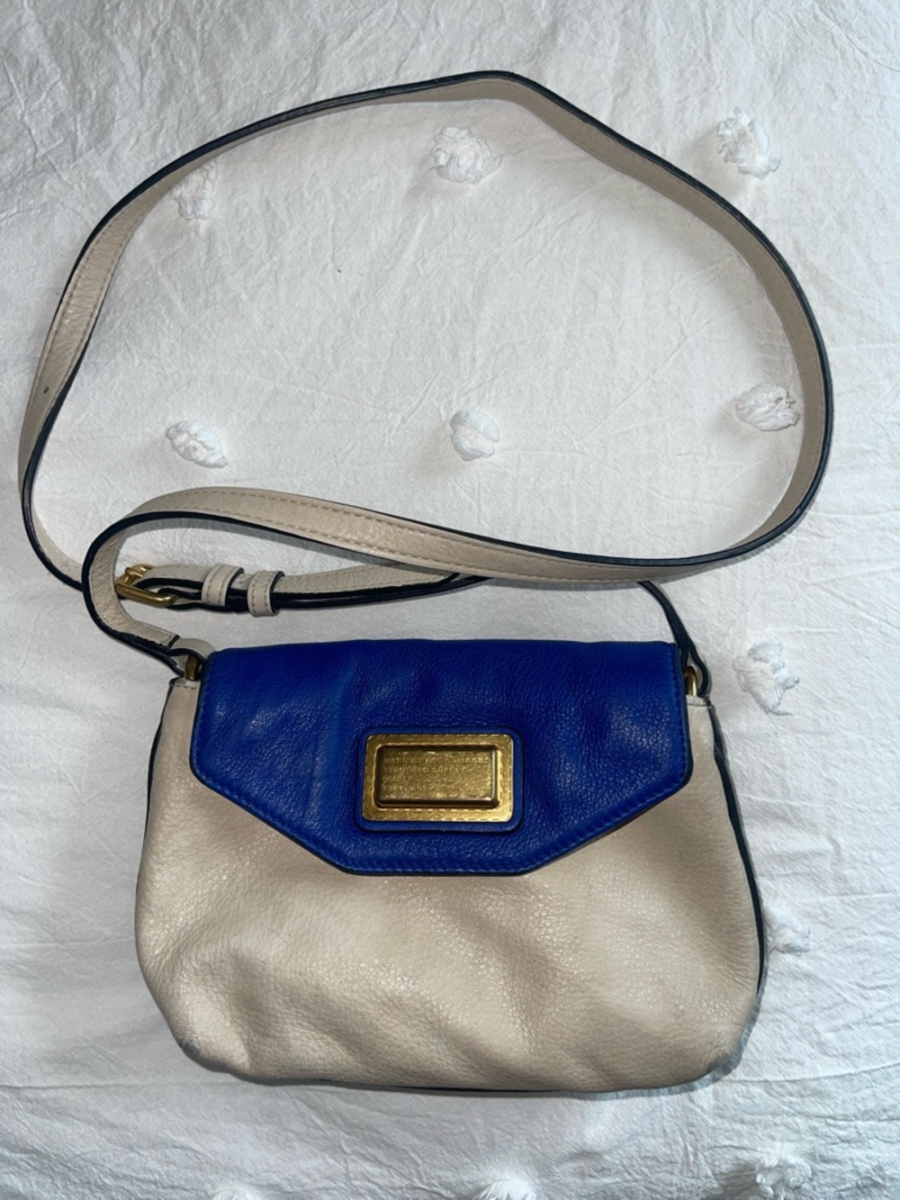 Marc by Marc Jacobs Blue and Cream Leather Crossbody